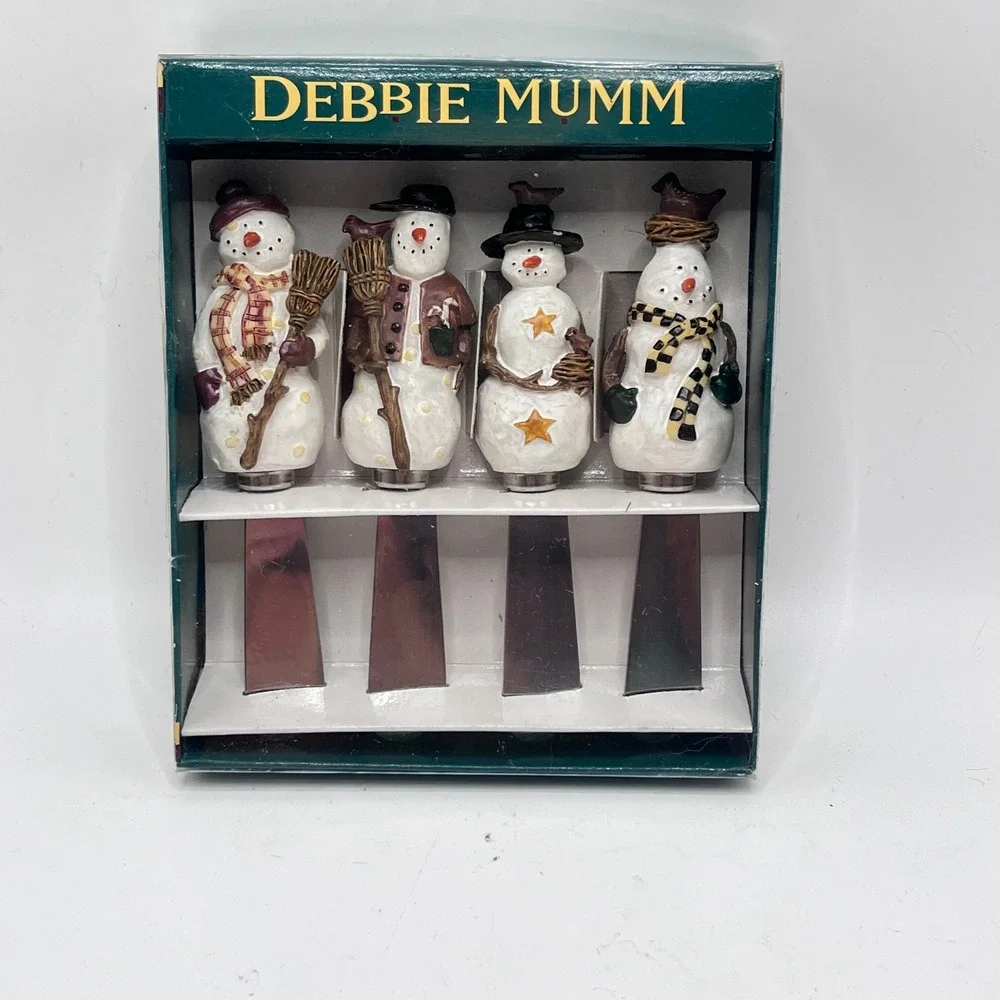 Debbie Mumm Snowman Spreaders Set of 4 Boston Warehouse 12655 Vintage 1999